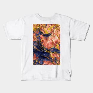 Blue Red Abstract Marble 2 Kids T-Shirt